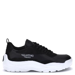 Black Calf Leather Bos Taurus Chunky Sneakers