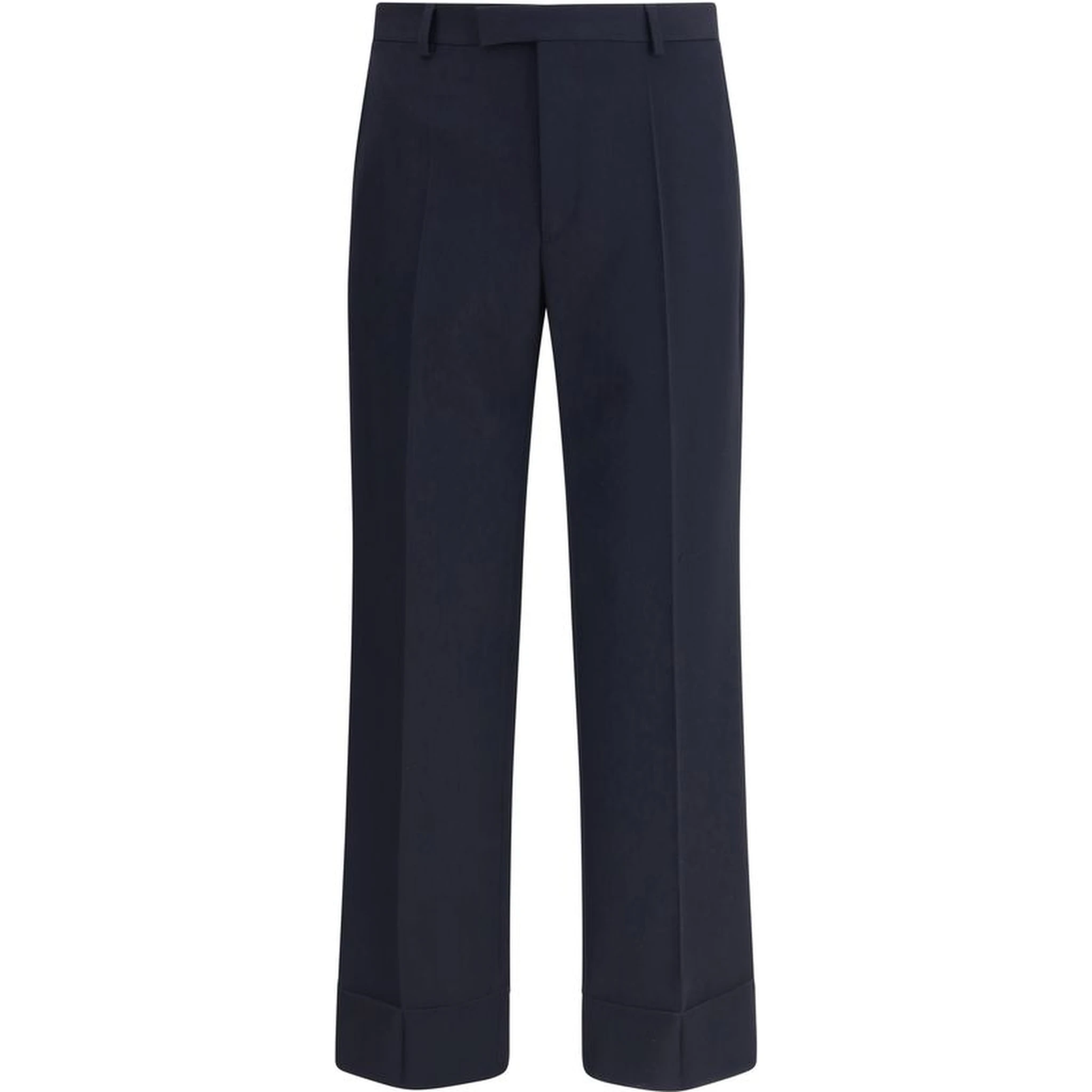 Blue Fleece Wool Dress Pants