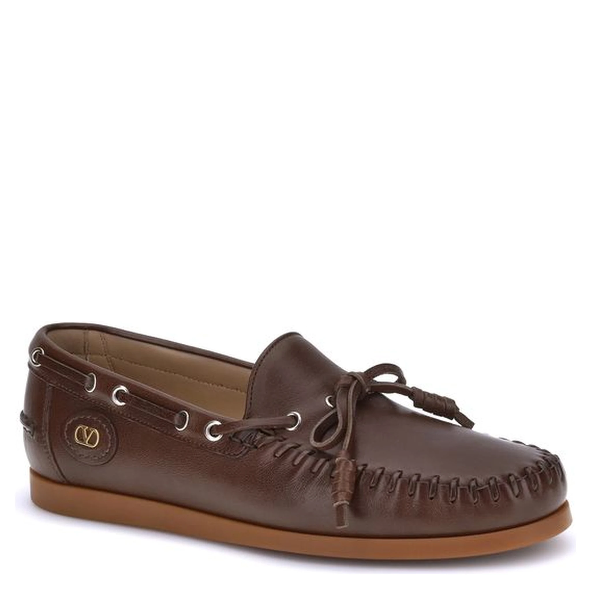 Brown Calf Leather Bos Taurus Slip-On Loafers