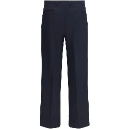 Blue Fleece Wool Dress Pants