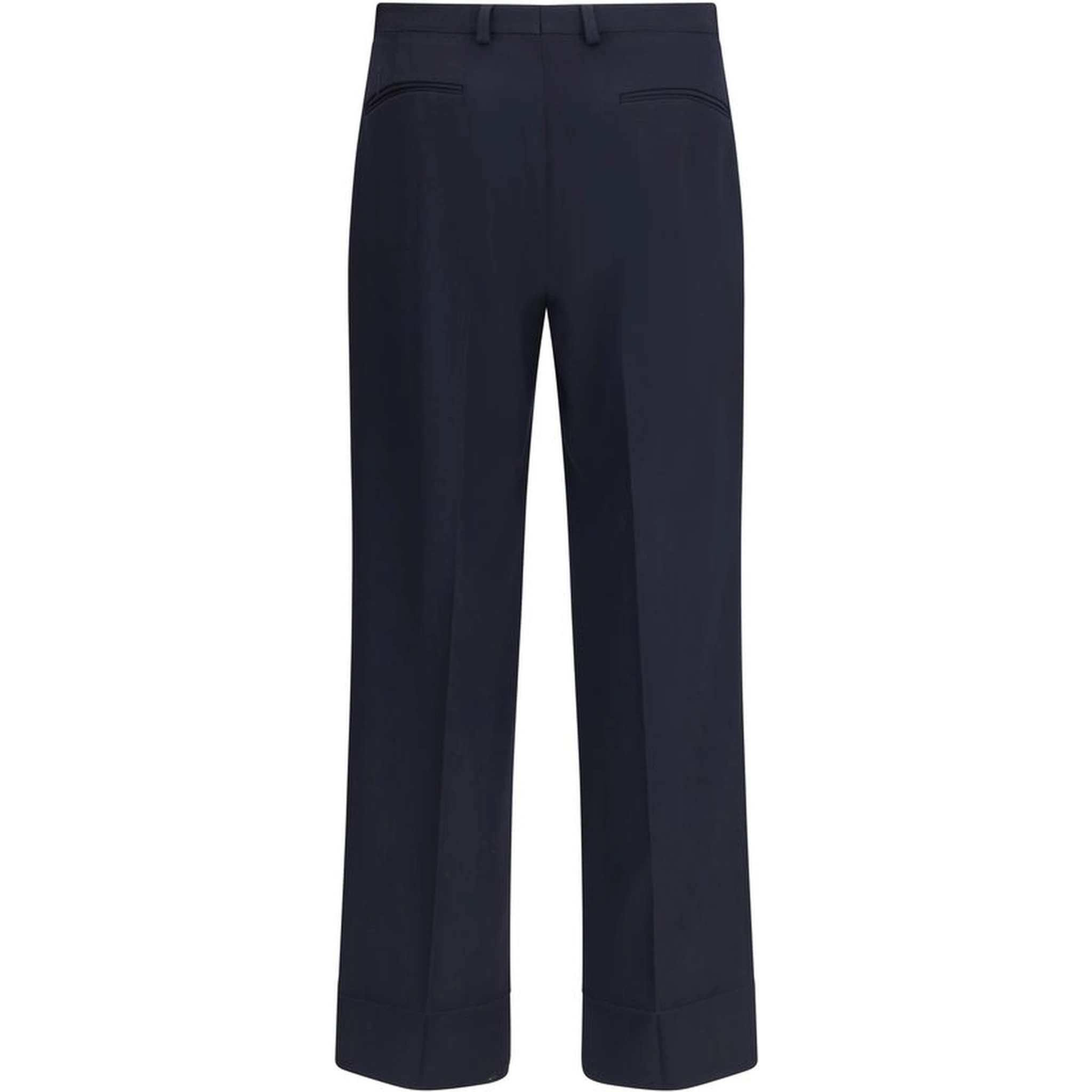 Blue Fleece Wool Dress Pants