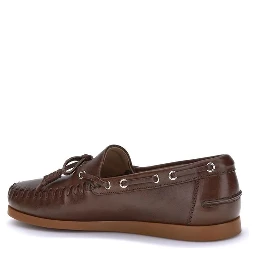 Brown Calf Leather Bos Taurus Slip-On Loafers