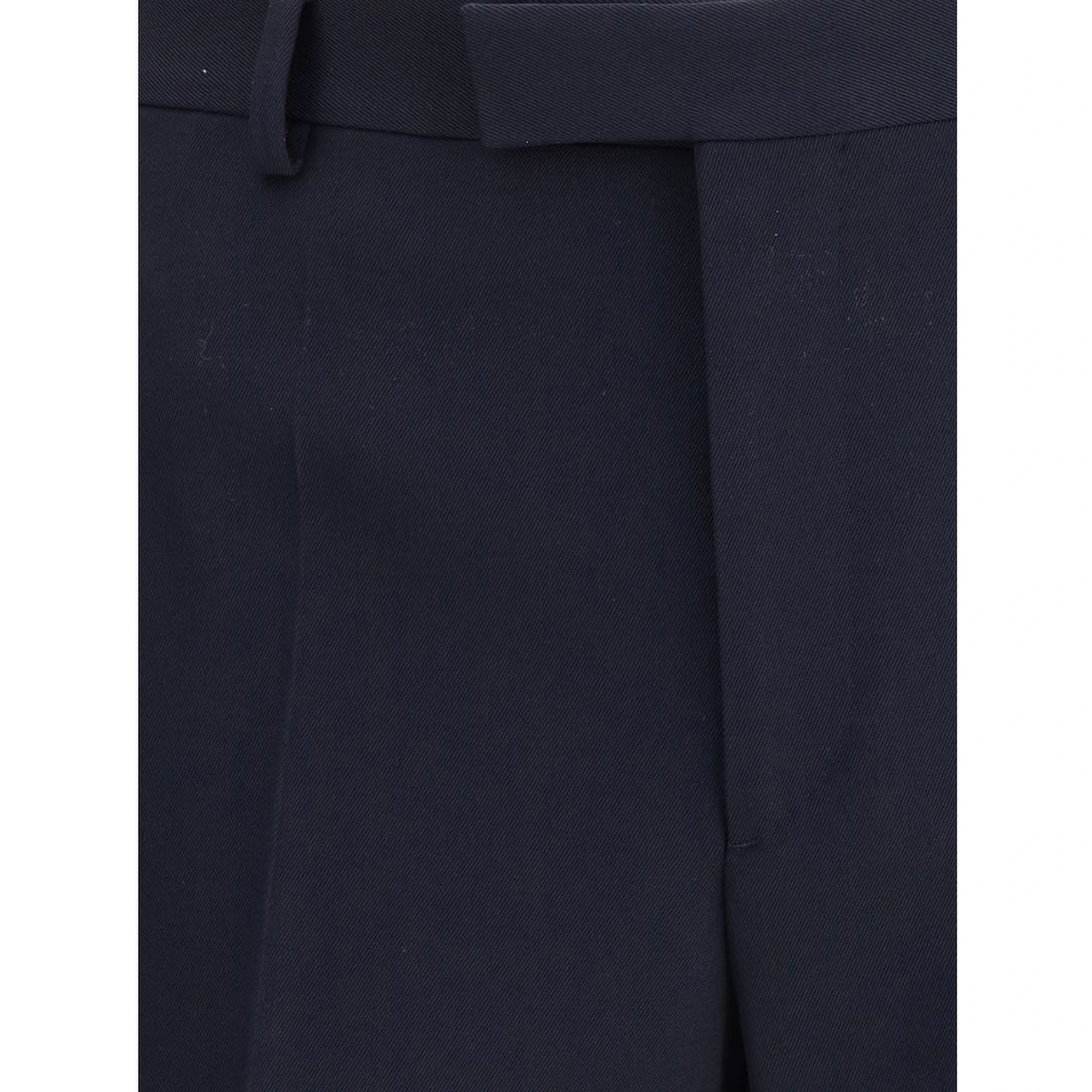 Blue Fleece Wool Dress Pants