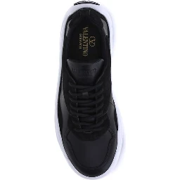Black Calf Leather Bos Taurus Chunky Sneakers
