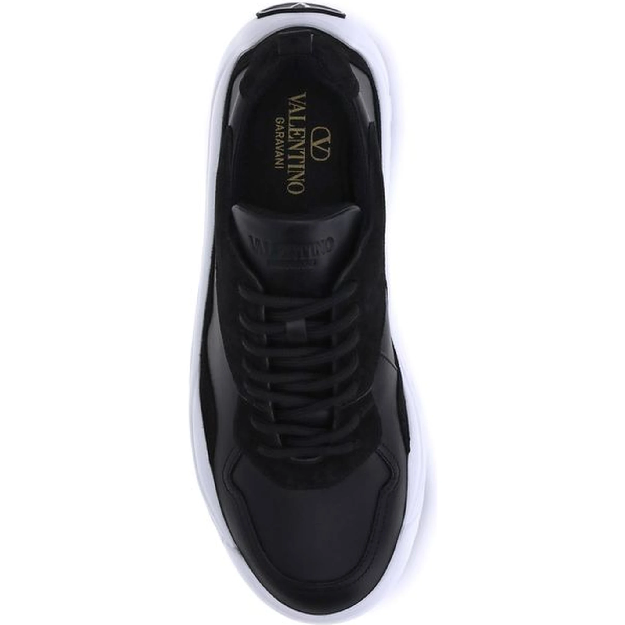 Black Calf Leather Bos Taurus Chunky Sneakers