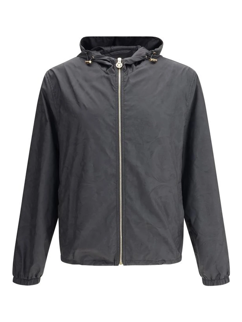 جاكيت خارجي من البوليستر الأسود