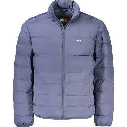 Blue Polyamide Men Jacket