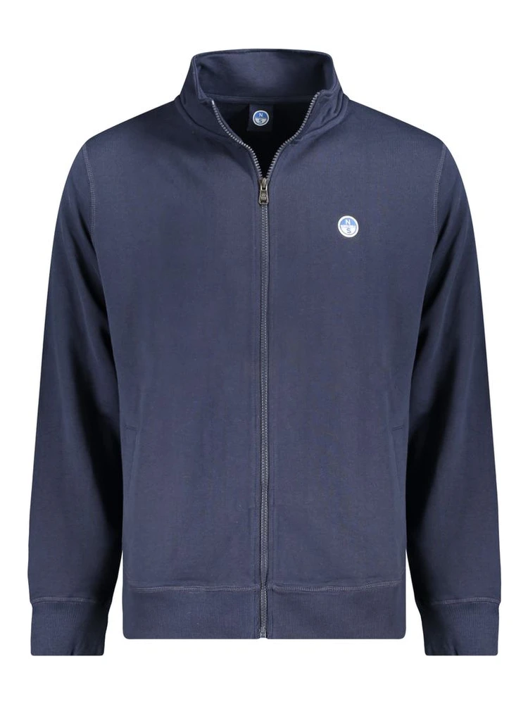 Blue Cotton Men Sweater