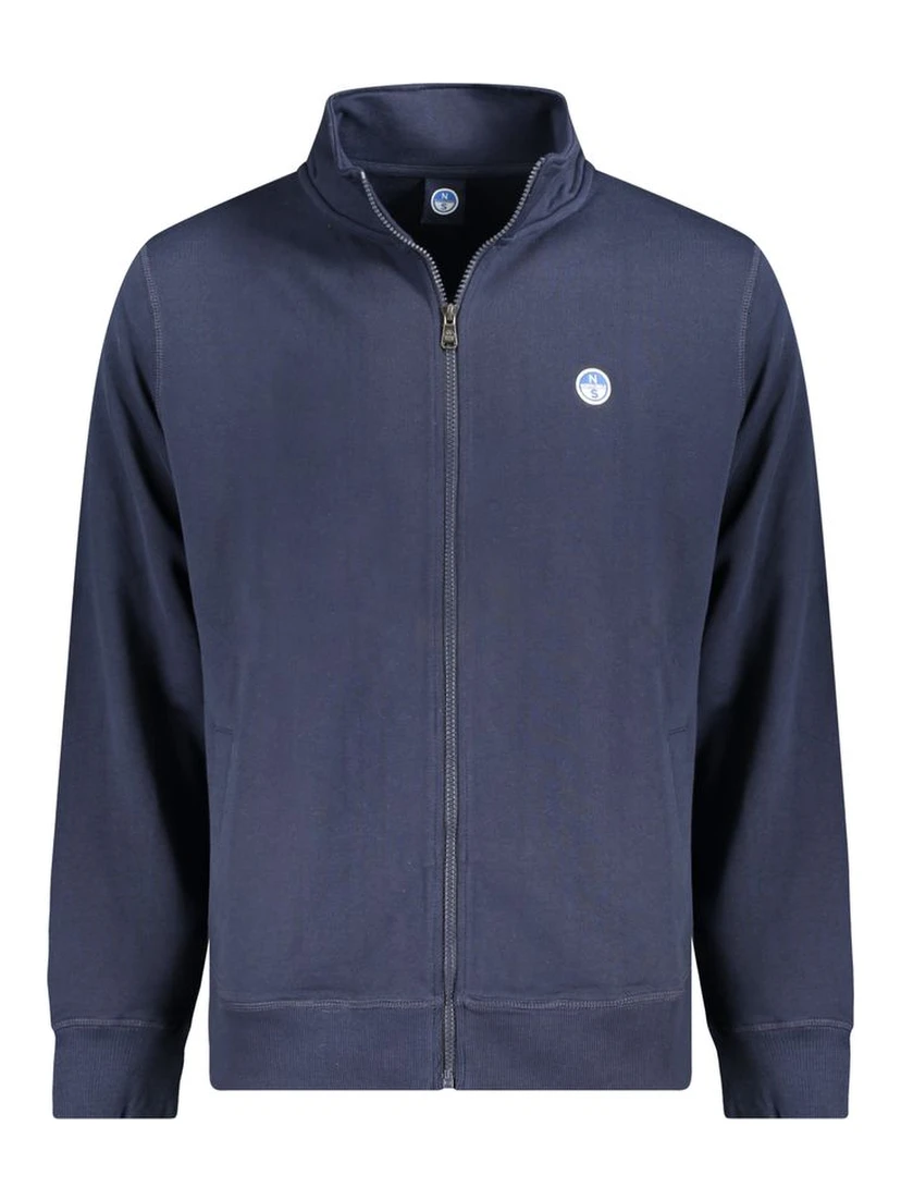 Blue Cotton Men Sweater