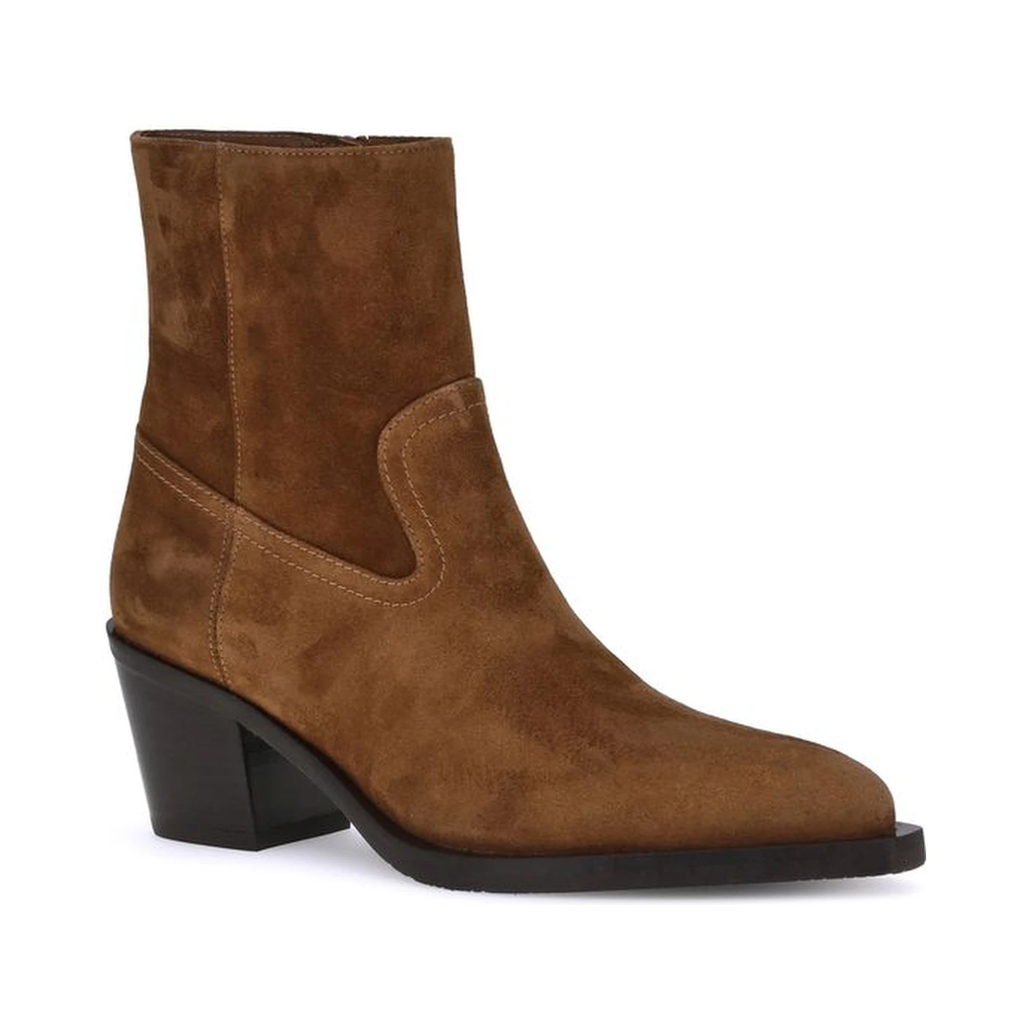 Brown Calf Leather Bos Taurus Ankle Boots