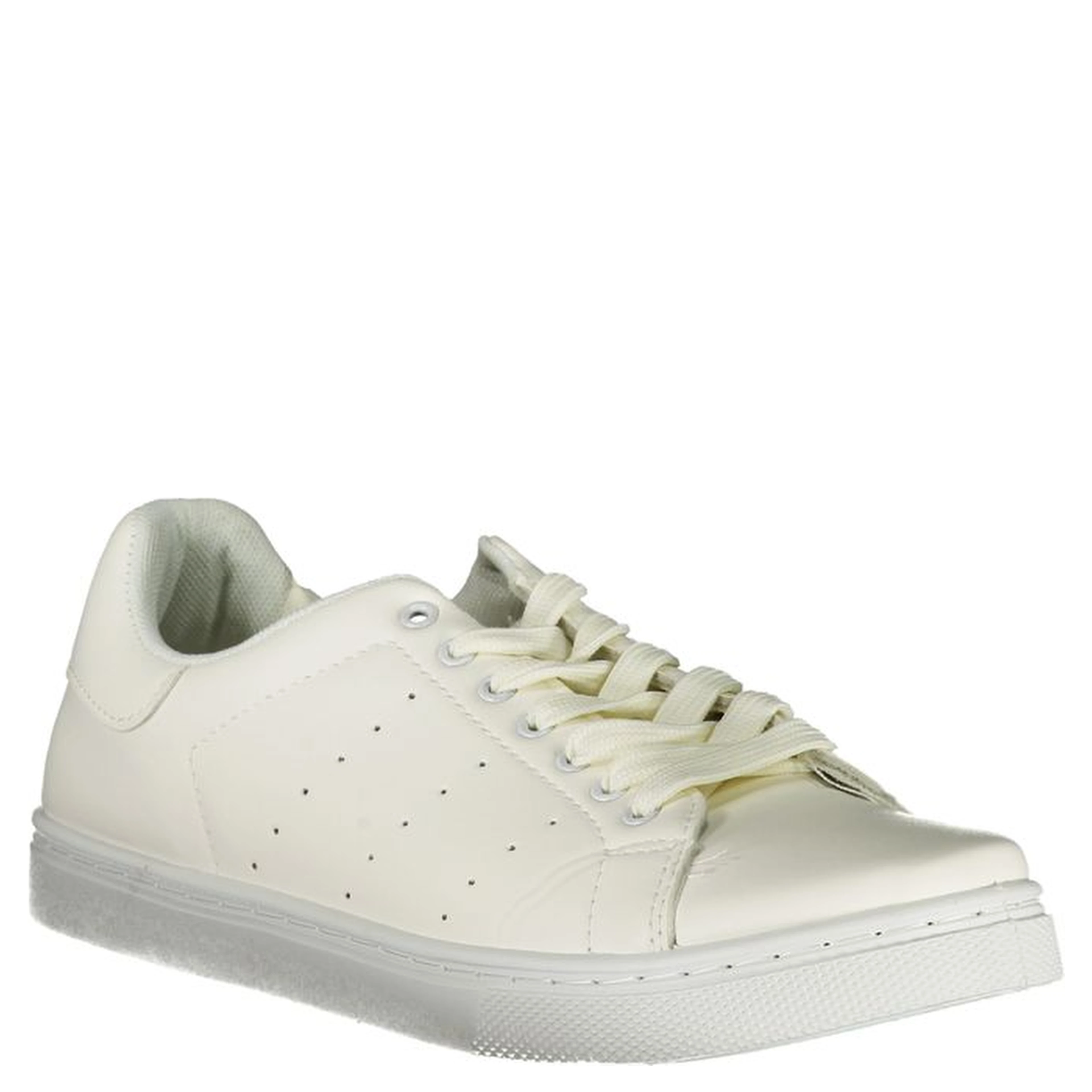 White Polyurethane Men Sneaker
