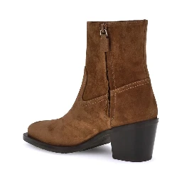 Brown Calf Leather Bos Taurus Ankle Boots