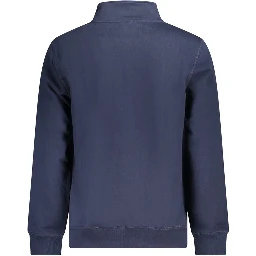 Blue Cotton Men Sweater