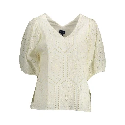 White Cotton Women T-Shirt