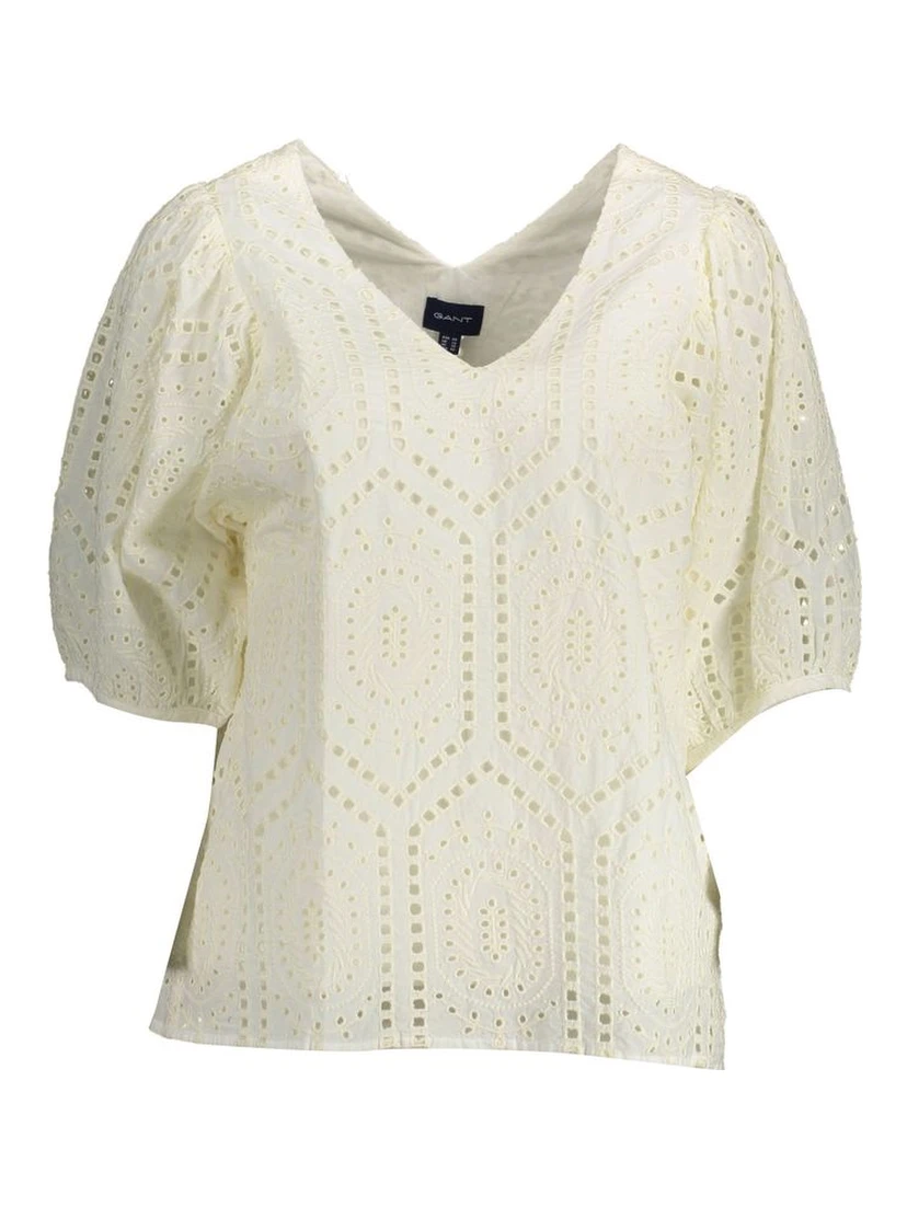 White Cotton Women T-Shirt