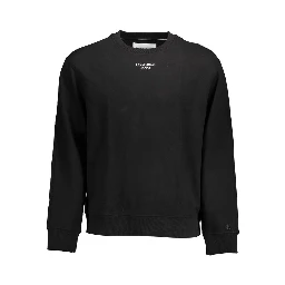 Black Cotton Men Sweater