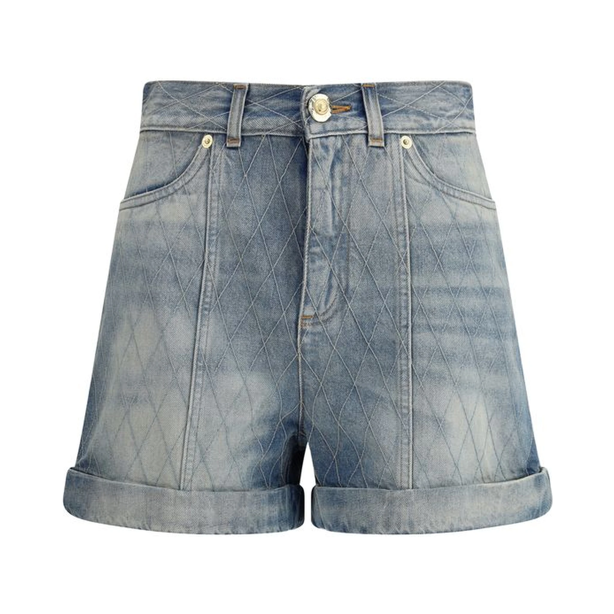 Light Blue Cotton Bermuda Shorts
