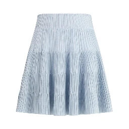 Light Blue Viscose Mini Skirt