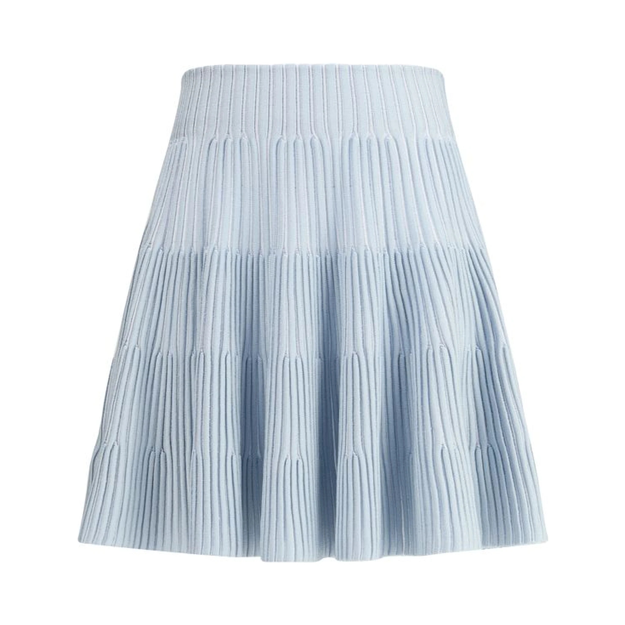 Light Blue Viscose Mini Skirt