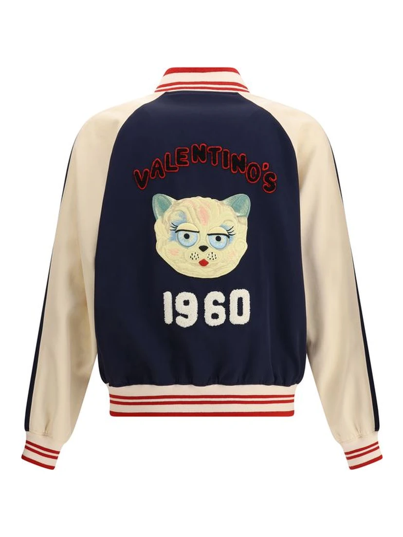 Multicolor Fleece Wool Bomber