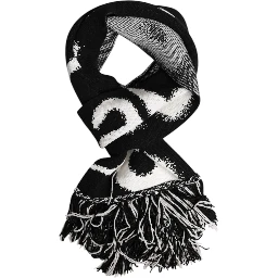 Black Logo Neck Warmer Wrap Men Shawl Scarf