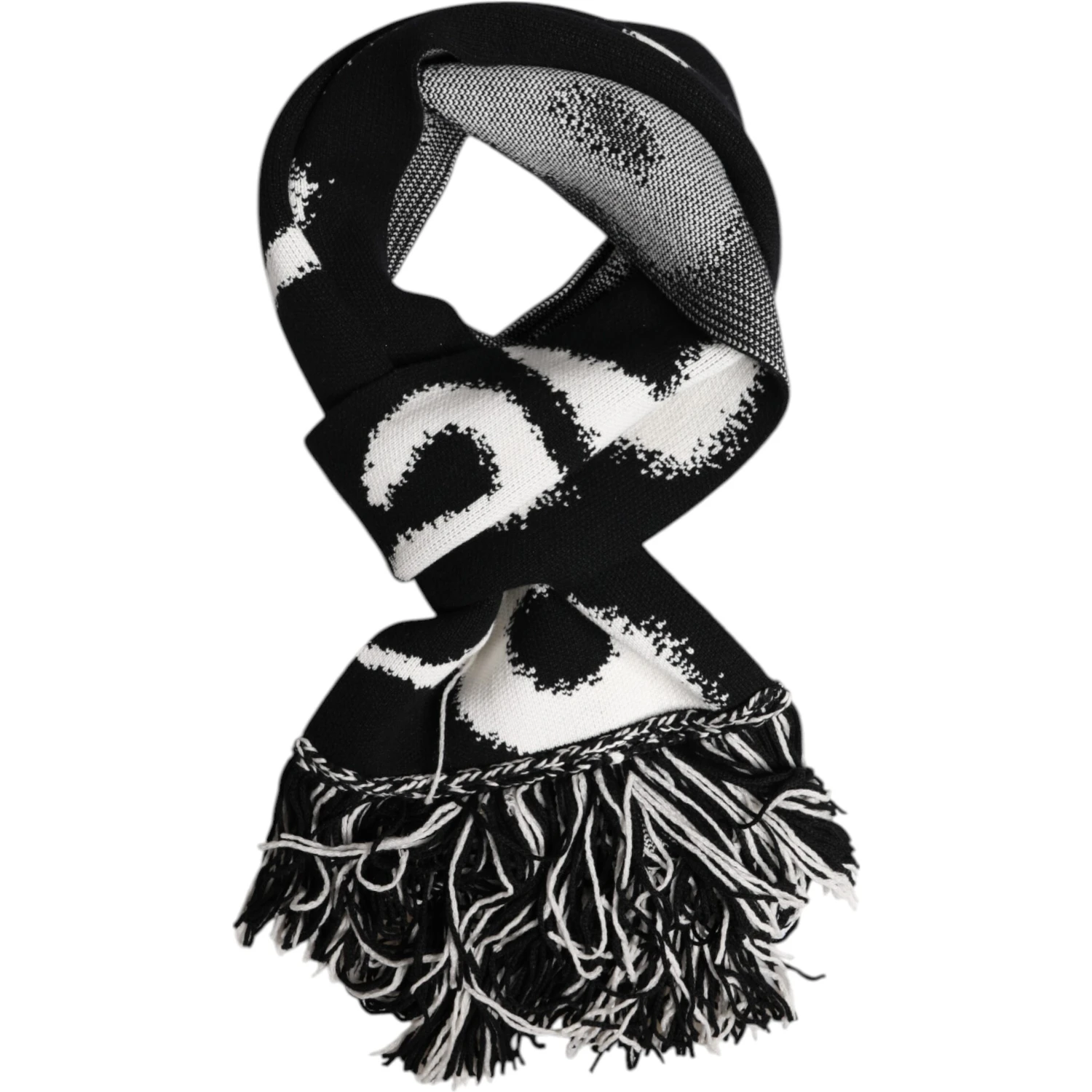 Black Logo Neck Warmer Wrap Men Shawl Scarf