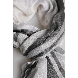 White Black Silk Warmer Wrap Foulard Scarf