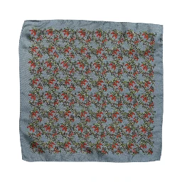 Gray Chilis Silk Square Men Foulard Scarf