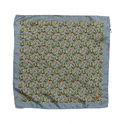 Gray Green Cactus Print Square Foulard Scarf