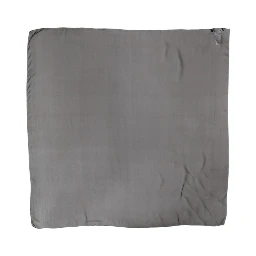 Gray Black Silk Square Women Foulard Scarf
