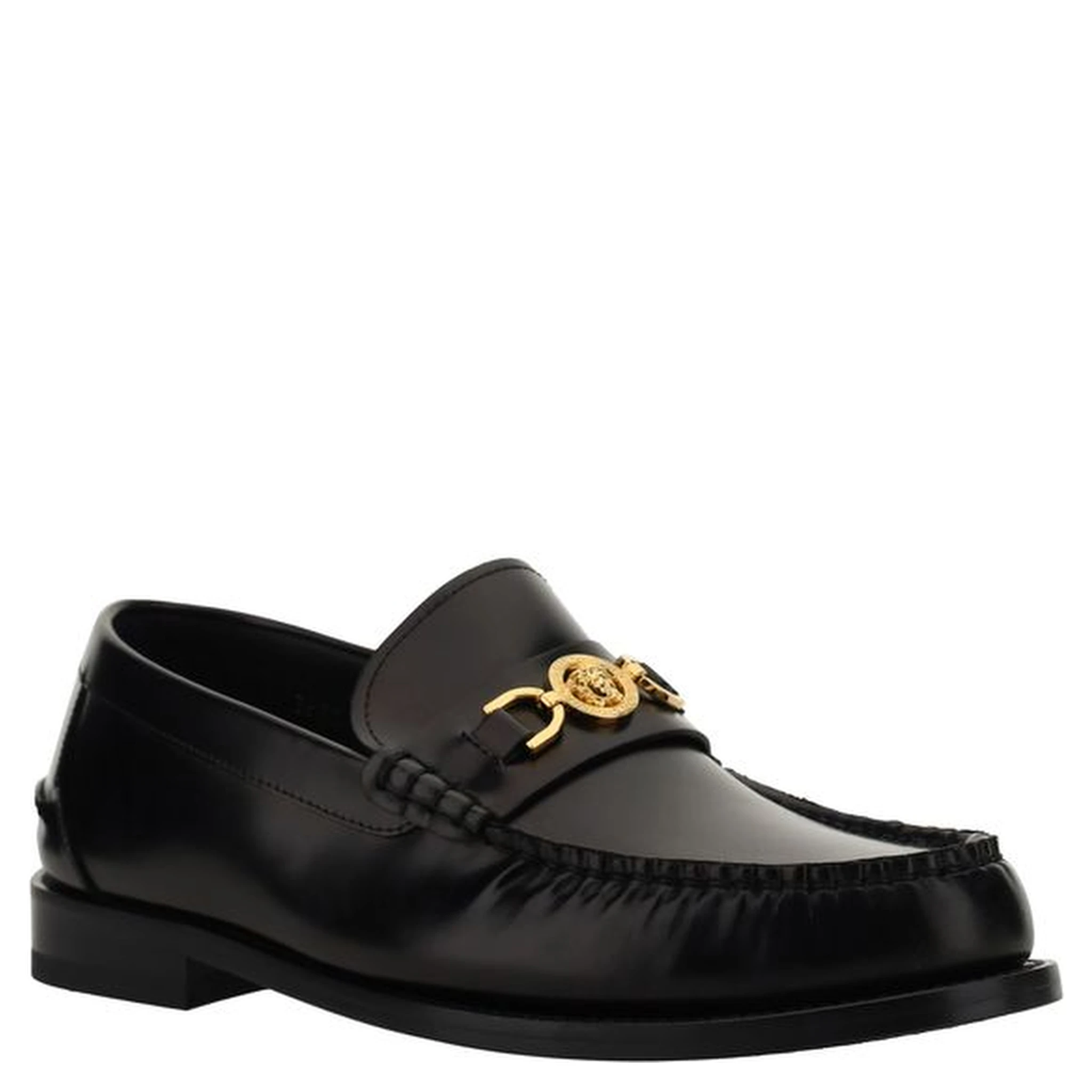 Black Calf Leather Bos Taurus Slip-On Loafers