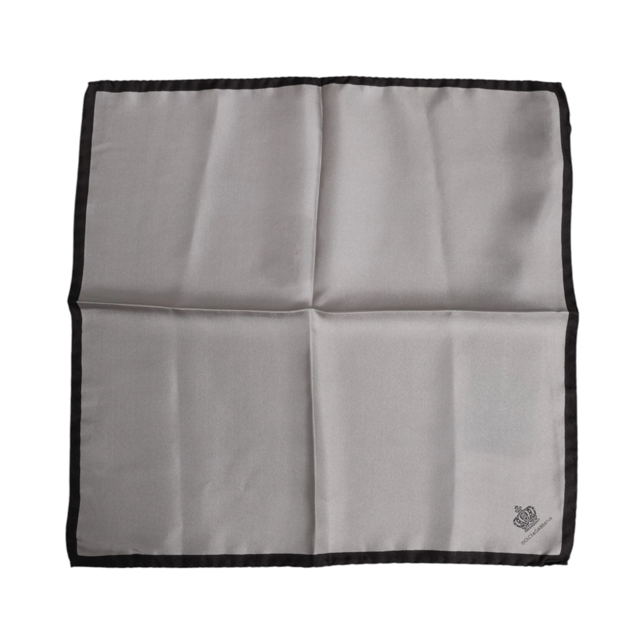 Gray DG Crown Silk Square Men Foulard Scarf
