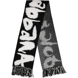 Black Logo Neck Warmer Wrap Men Shawl Scarf