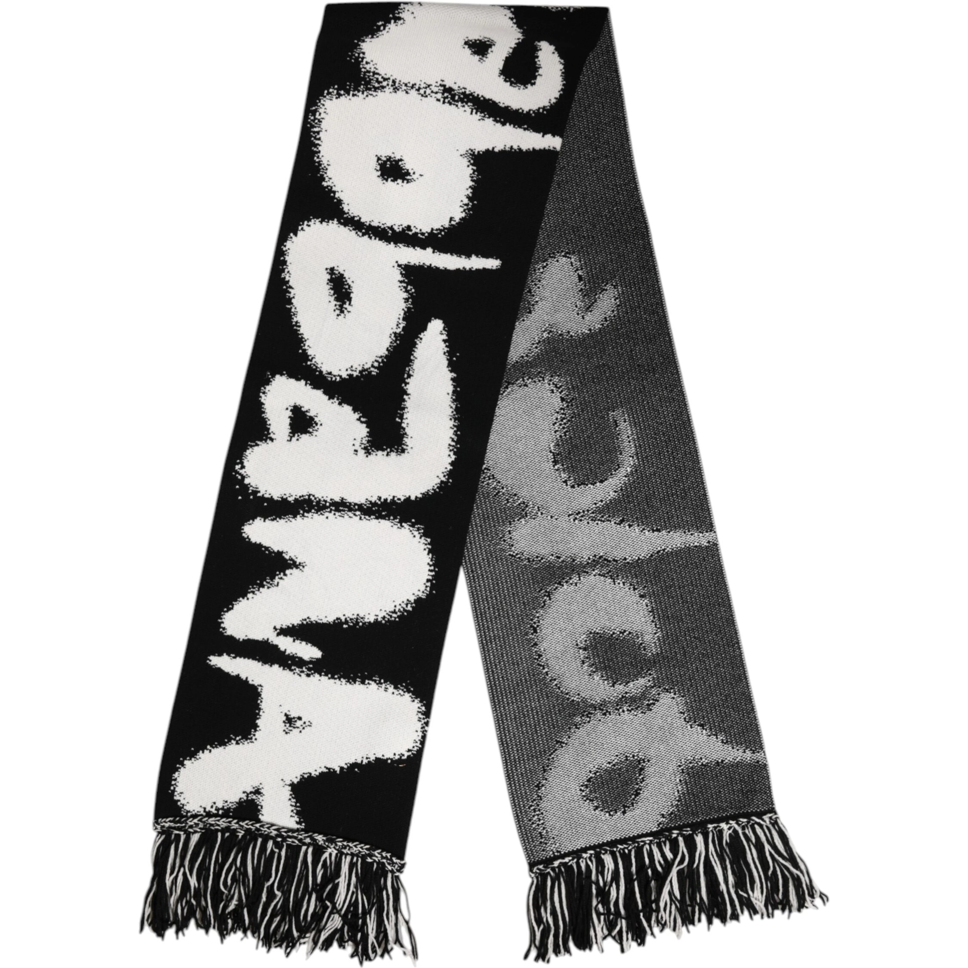Black Logo Neck Warmer Wrap Men Shawl Scarf