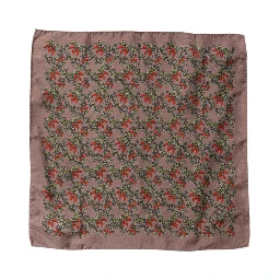 Brown Chilis Silk Square Men Foulard Scarf