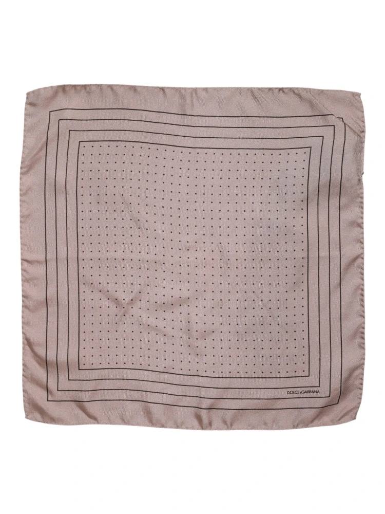 Beige Dotted Silk Square Men Foulard Scarf alternative