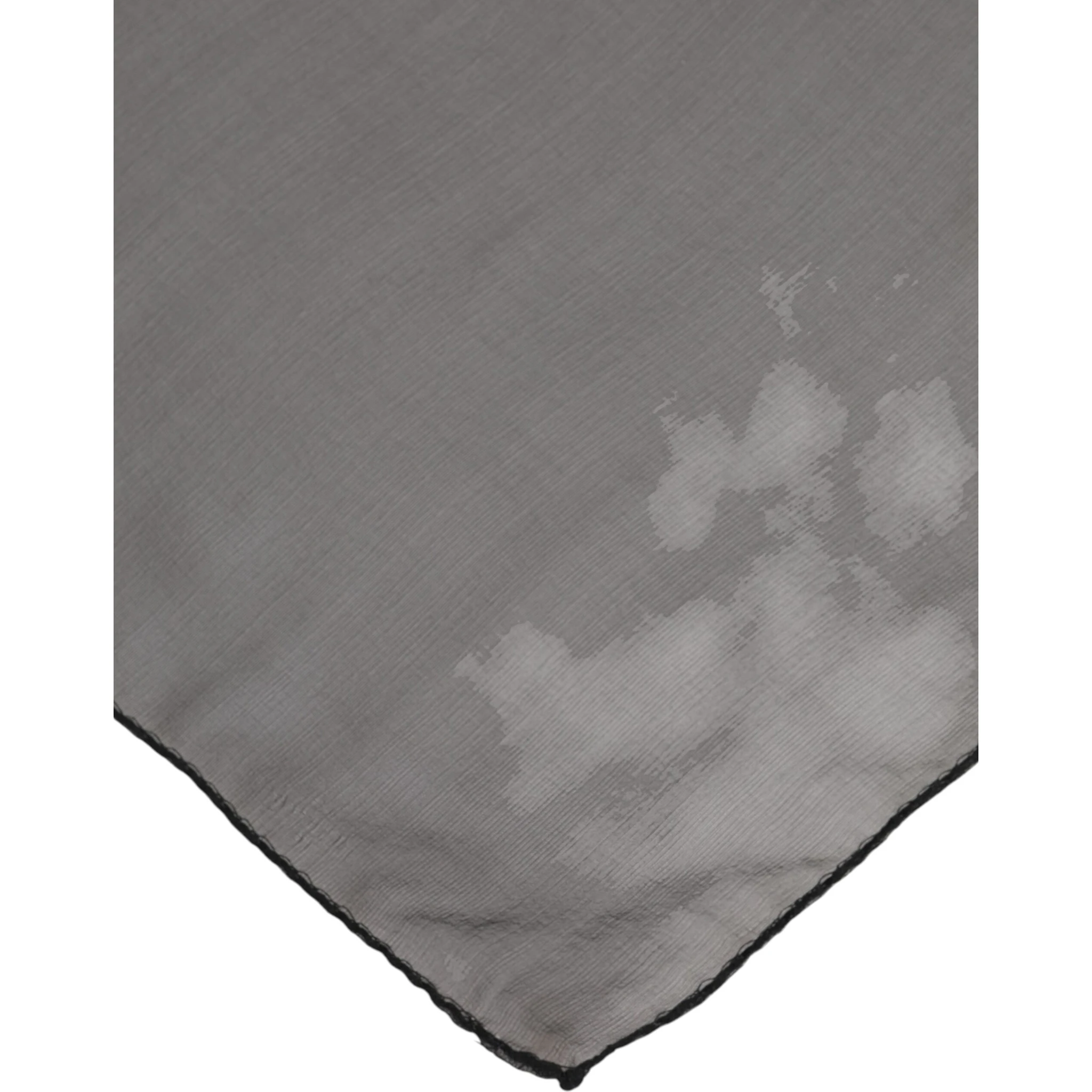Gray Black Silk Square Women Foulard Scarf