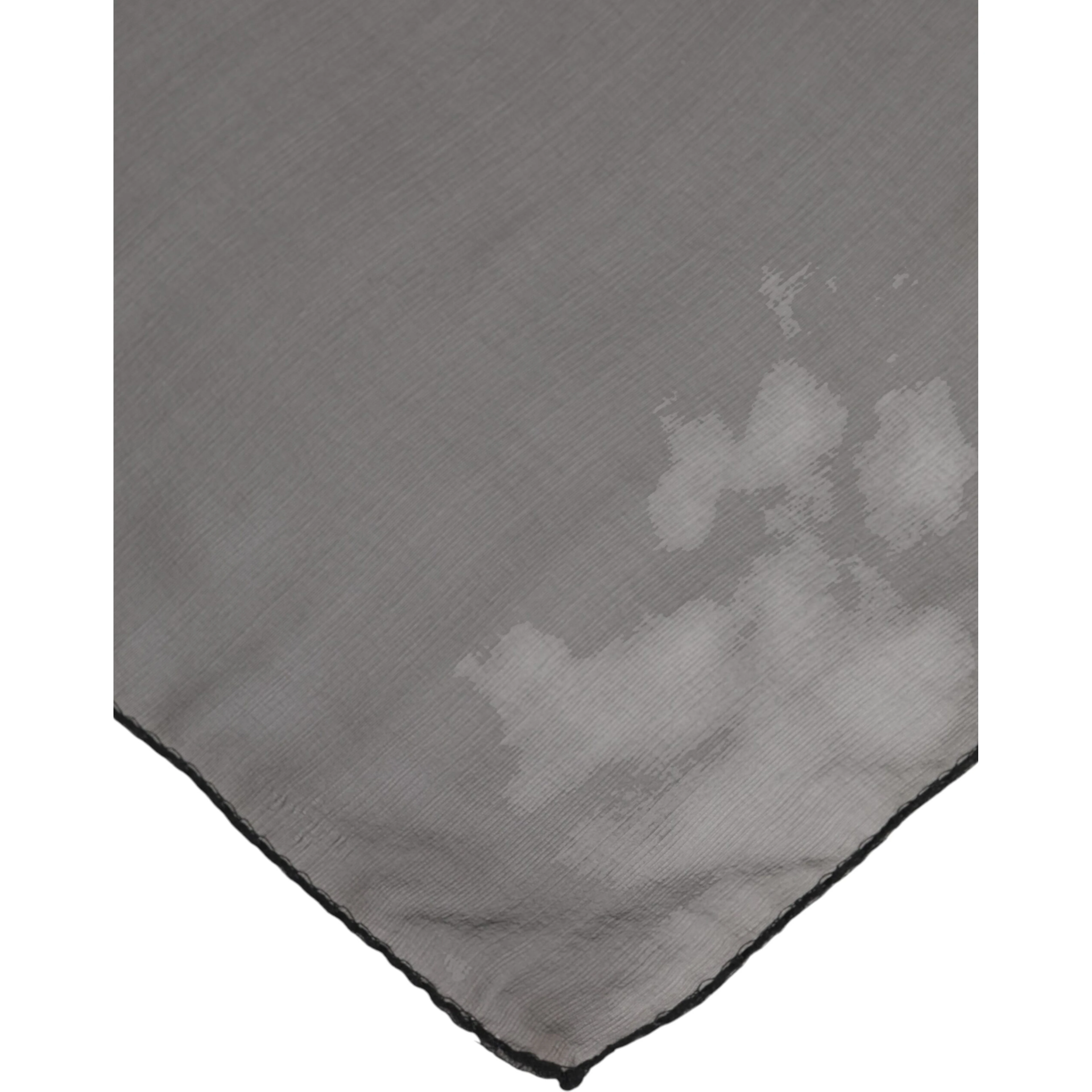 Gray Black Silk Square Women Foulard Scarf