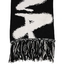 Black Logo Neck Warmer Wrap Men Shawl Scarf