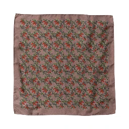 Brown Chilis Silk Square Men Foulard Scarf