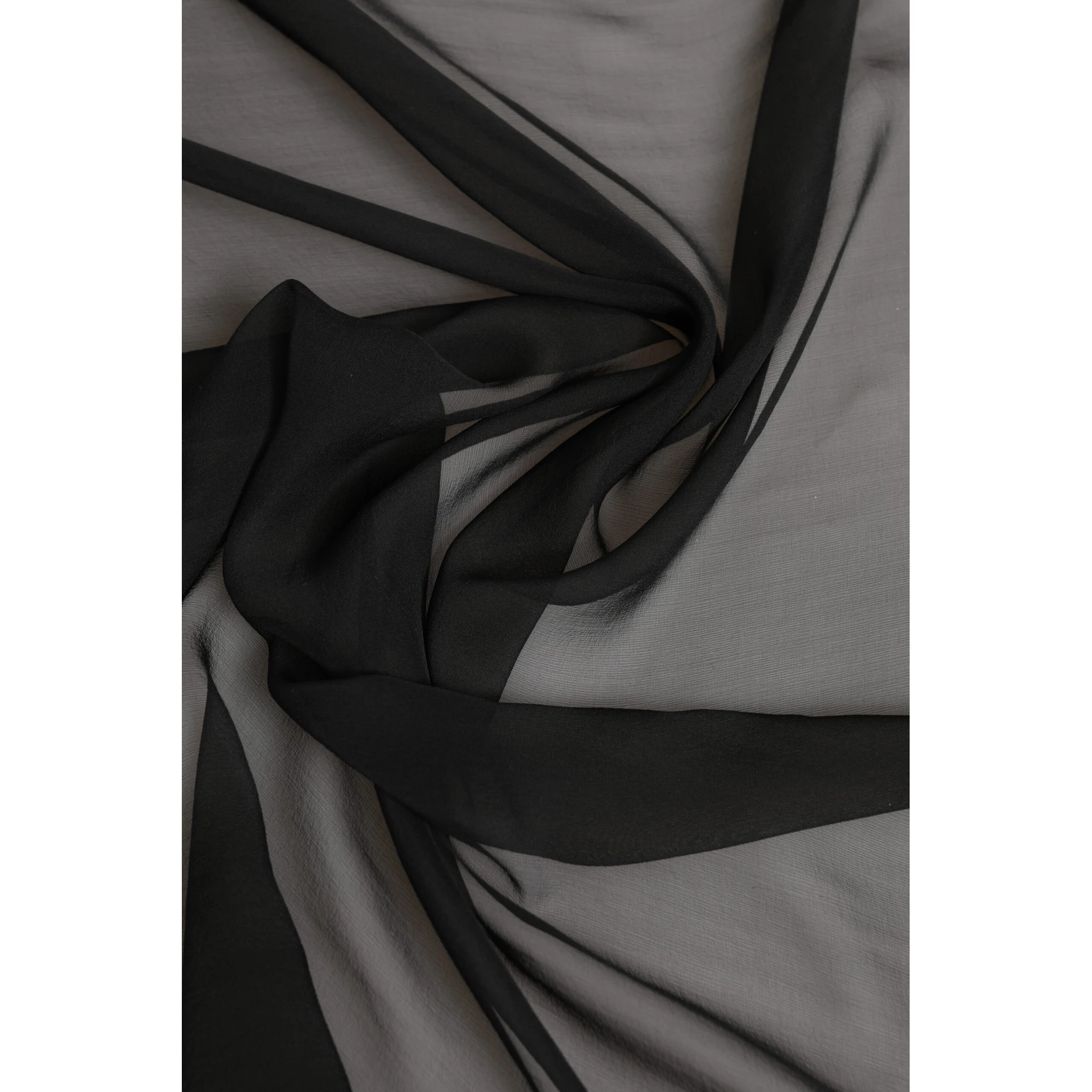 Gray Black Silk Square Women Foulard Scarf