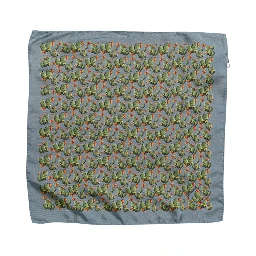 Gray Green Cactus Print Square Foulard Scarf