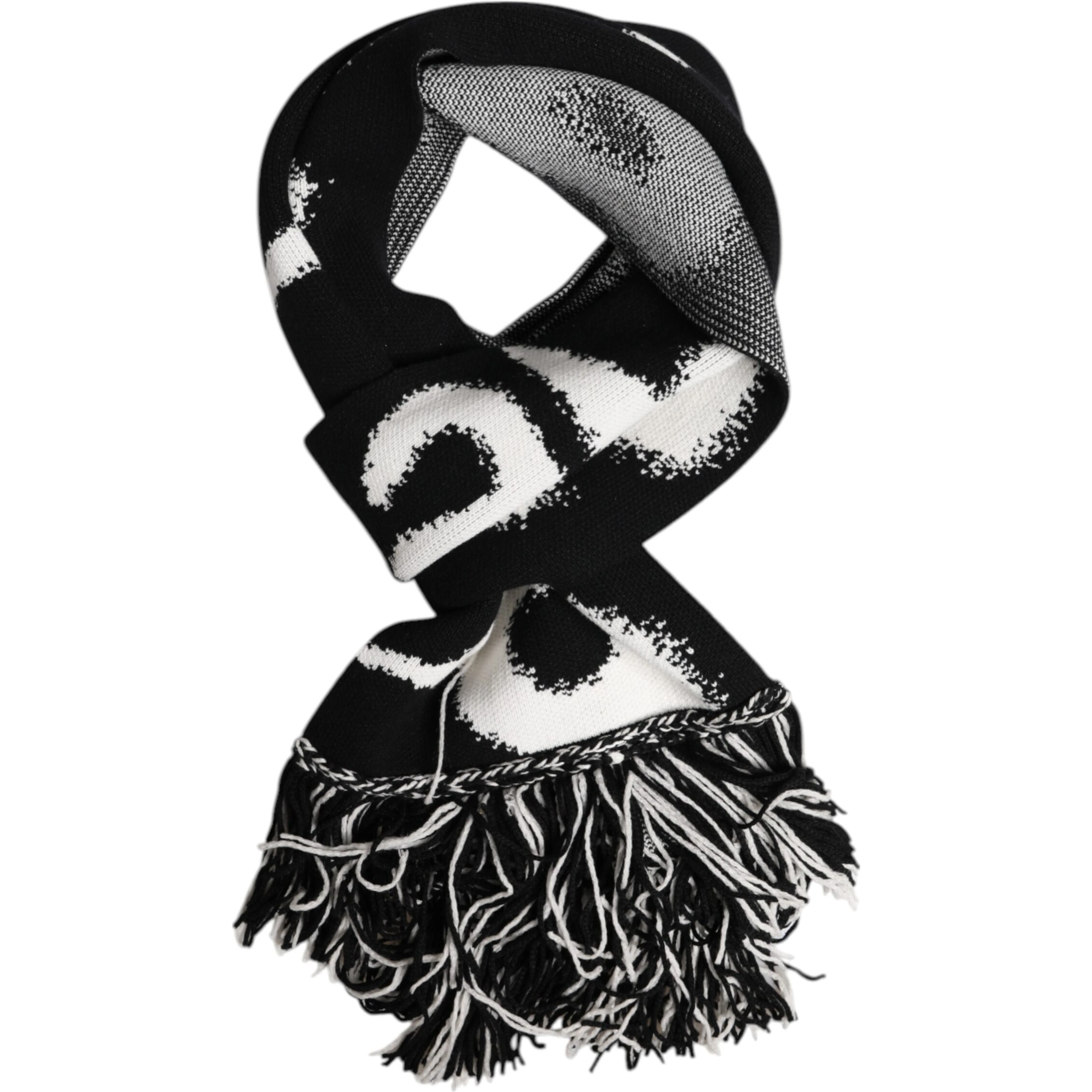 Black Logo Neck Warmer Wrap Men Shawl Scarf