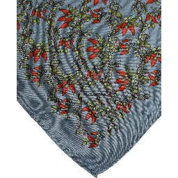 Gray Chilis Silk Square Men Foulard Scarf