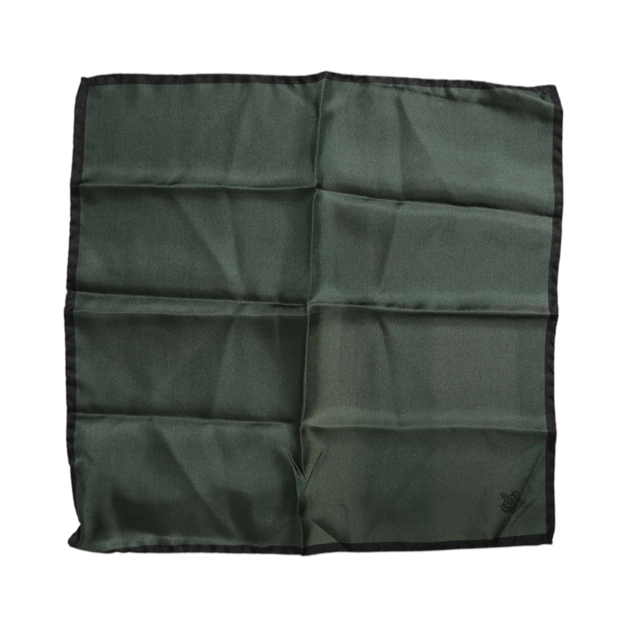 Green DG Crown Silk Square Men Foulard Scarf