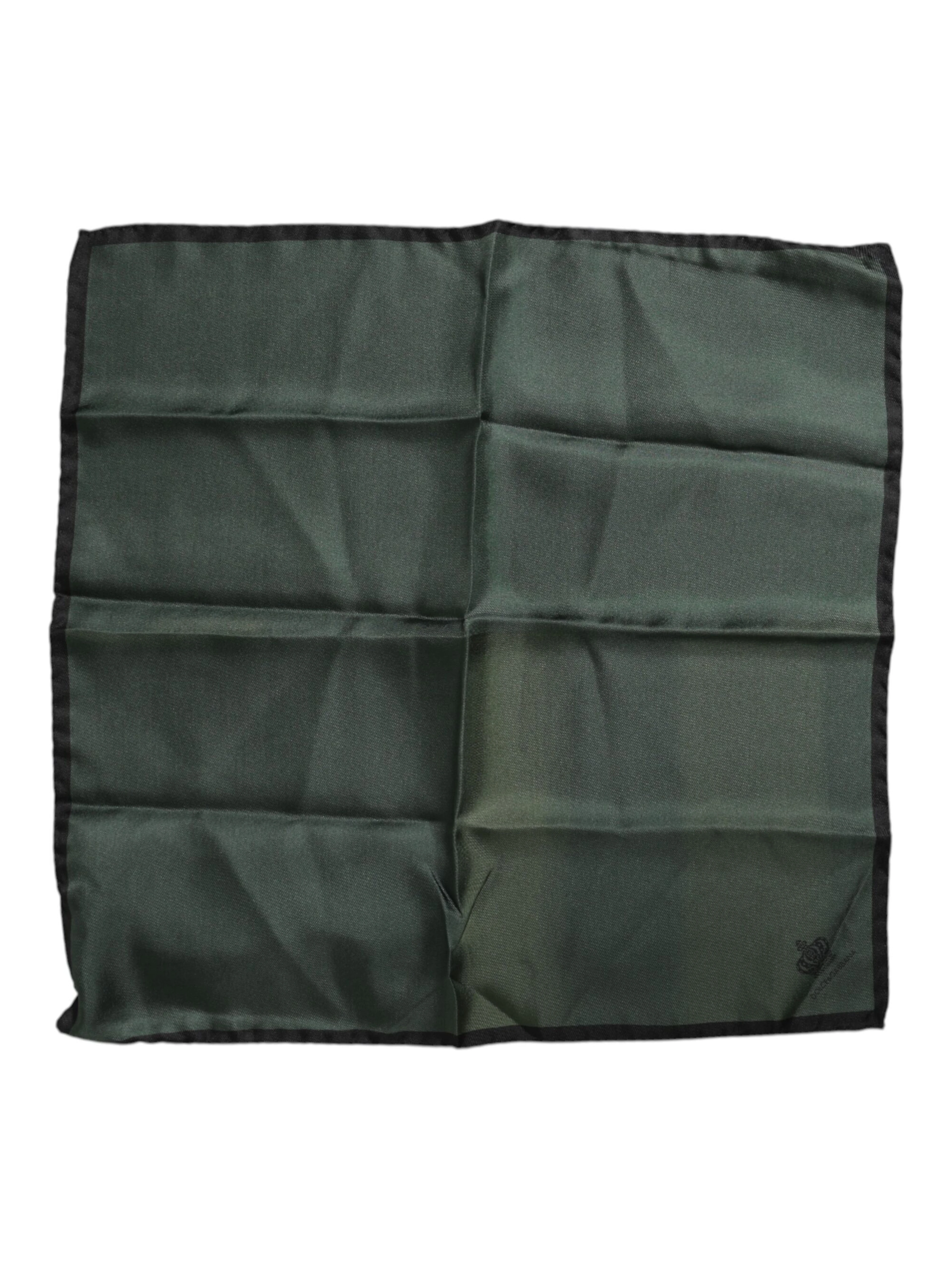 Green DG Crown Silk Square Men Foulard Scarf