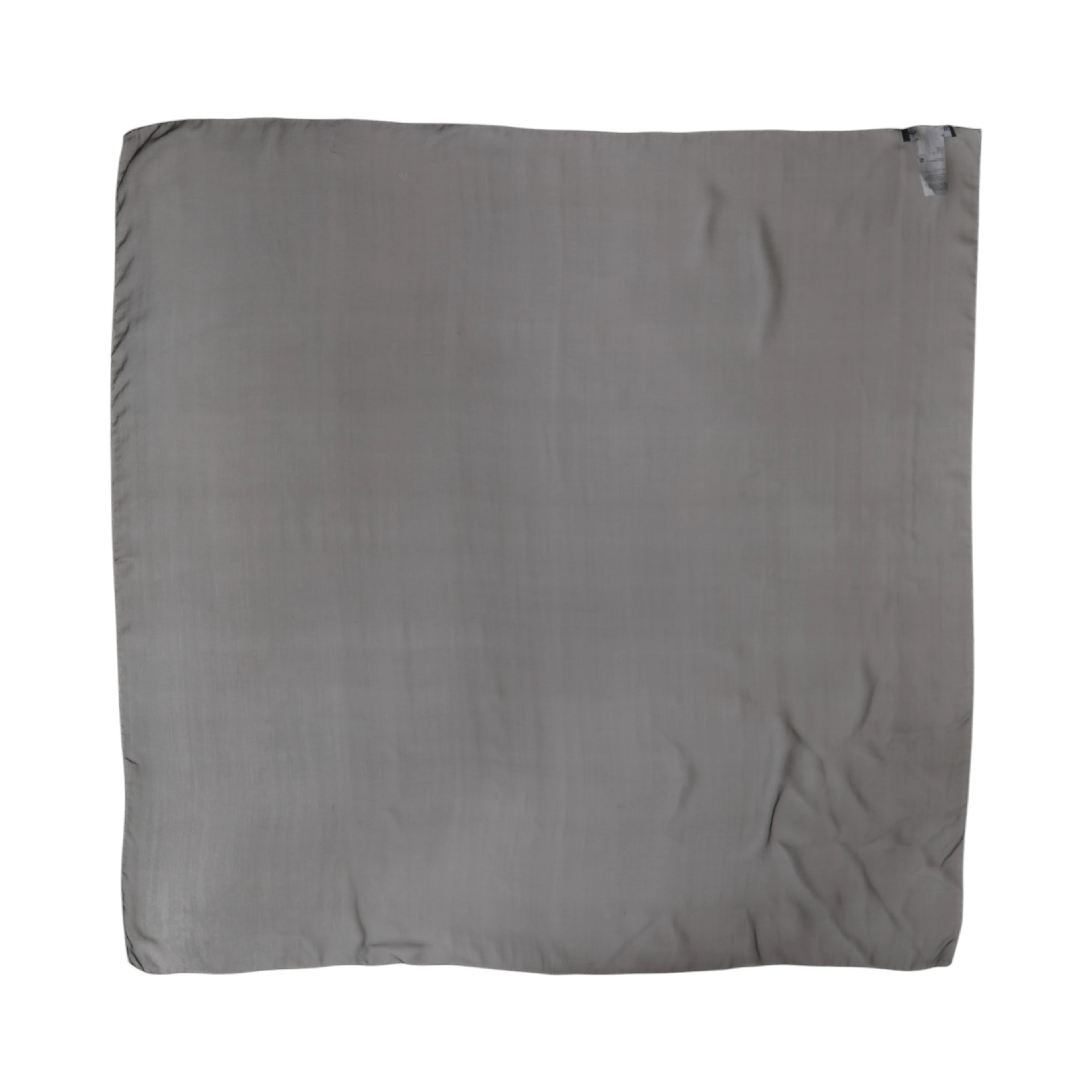Gray Black Silk Square Women Foulard Scarf