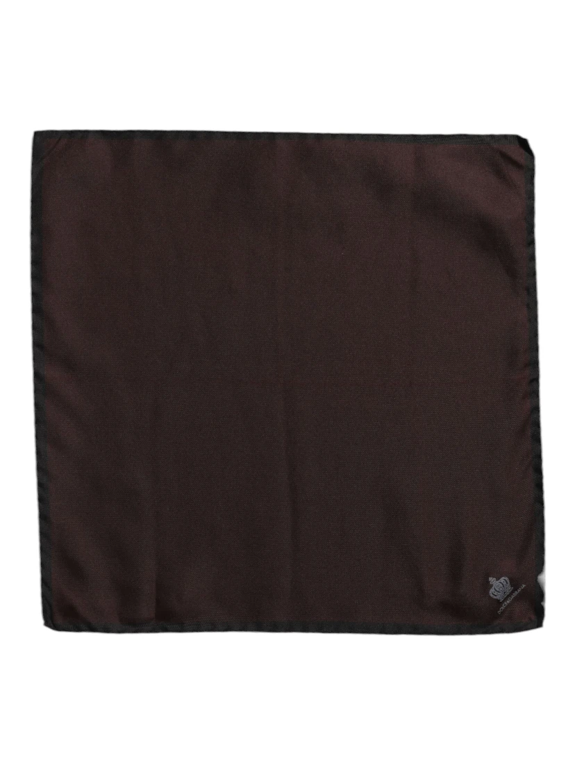 Brown DG Crown Silk Square Men Foulard Scarf