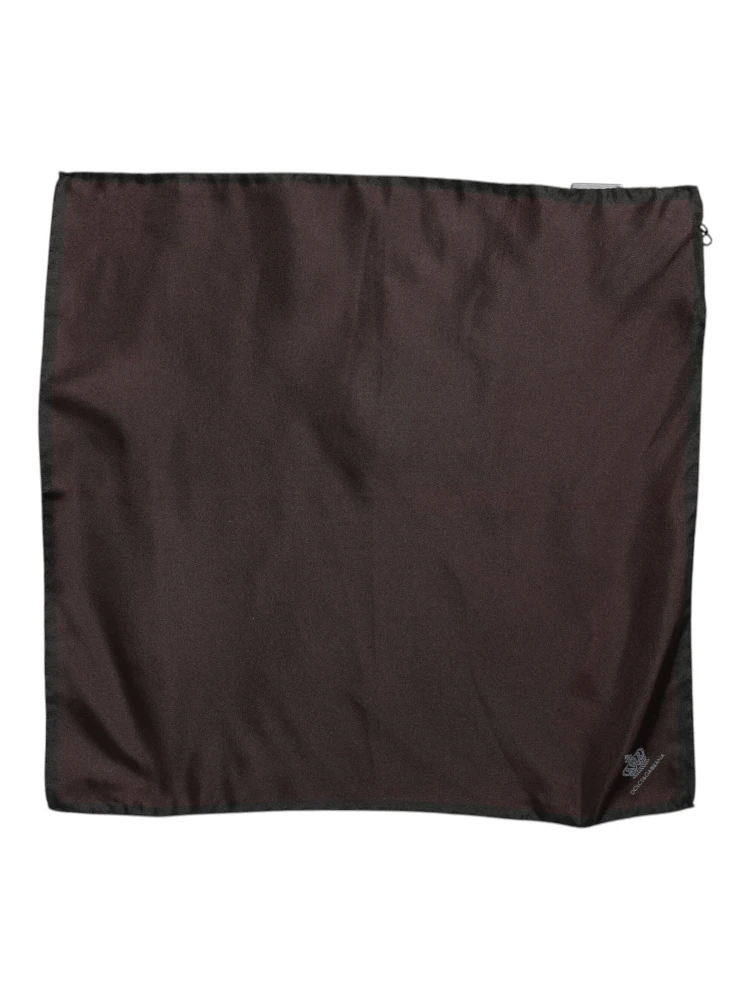 Brown DG Crown Silk Square Men Foulard Scarf