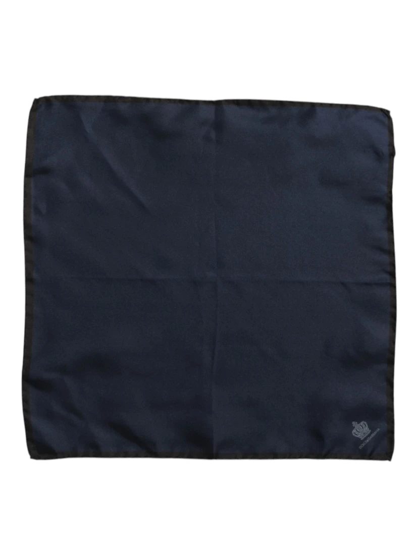 Blue DG Crown Silk Square Men Foulard Scarf